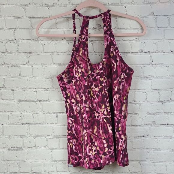 Eddie Bauer Travex Aster Cami Berry Print Women's Medium Purple Workout Tank Top - Picture 8 of 8